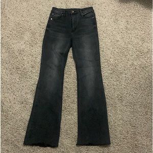 black garage flare jeans
